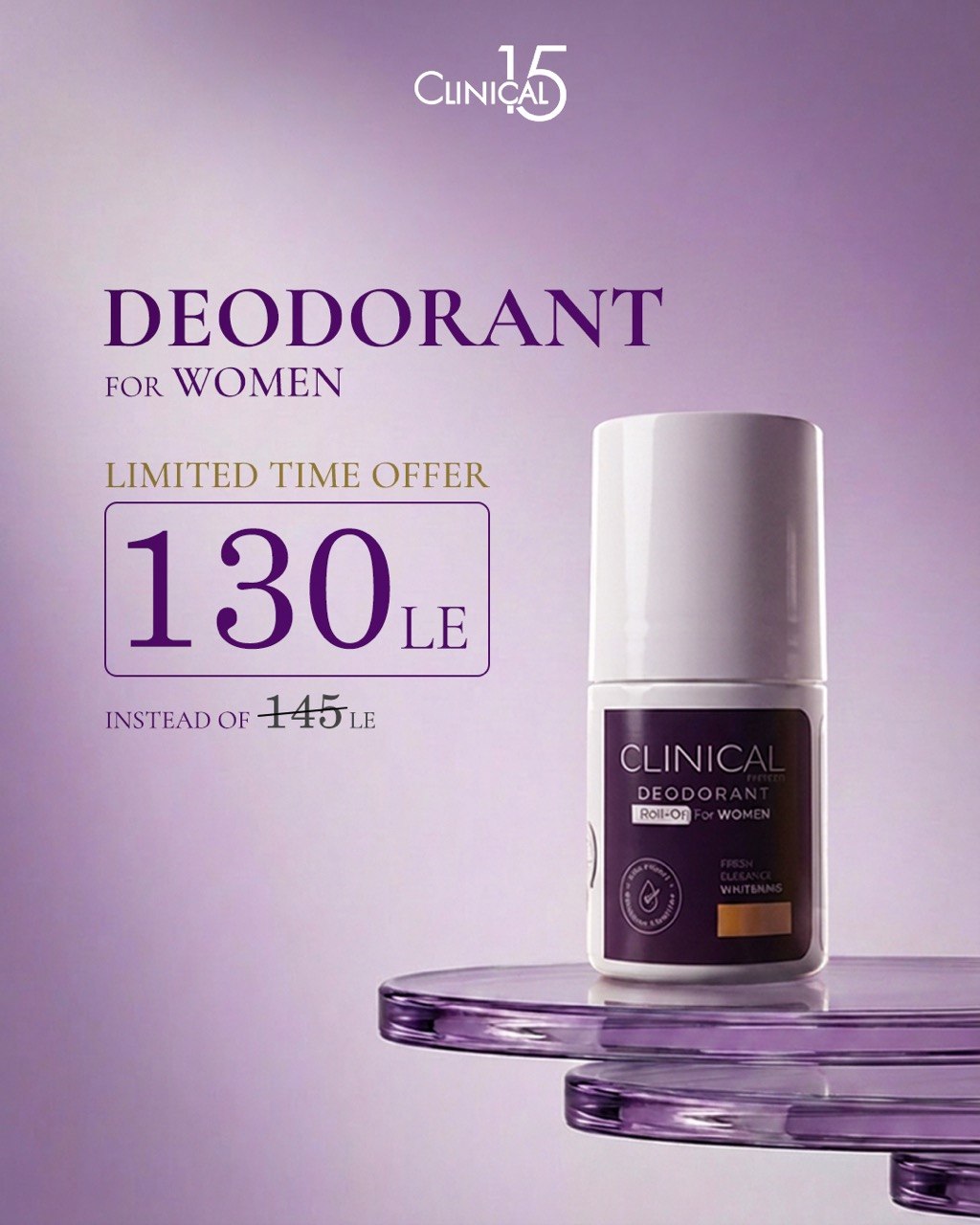 Clinical 15 Roll-On Deodorant | Women’s Care